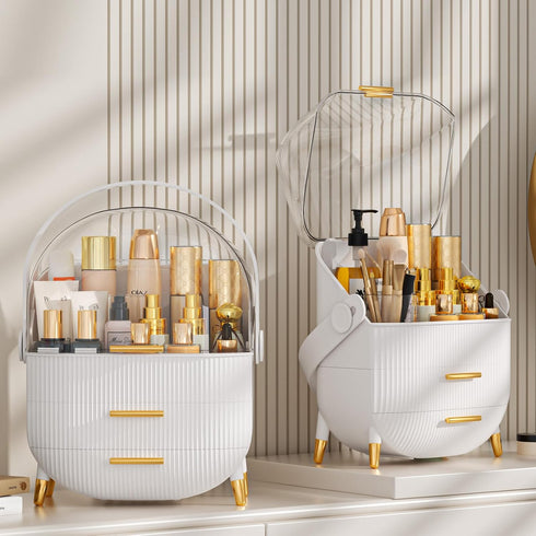 Makeup Organizer Skincare Organizers - Cosmetic Display Cases with Transparent Cover for Bathroom Countertop, Lipstick