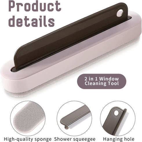 Small Squeegee: Mini Soft Window Scrubber, 2 in 1 Glass Cleaning Squeegee for Kitchen, Car, and Bathroom