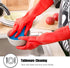 IUCGE 1 3 Rubber cleaning gloves or Pairs for kitchen,Cotton Lining,Dishwashing gloves long with lined,Reuseable.