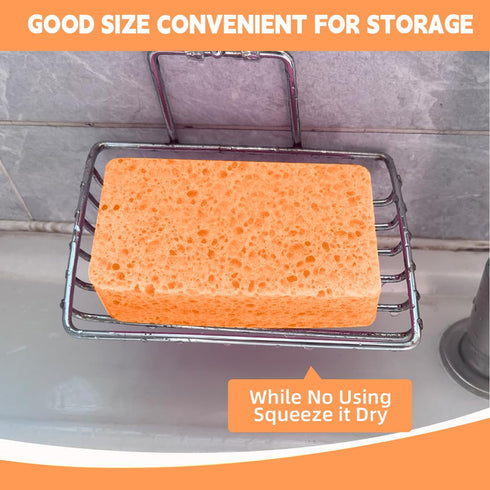 12 - Pack Non-Scratch Scrub Sponges - Sponges for Dishes and Washing Dishes, Cleaning Sponges for Kitchen Home and More(Orange) by Spunspon