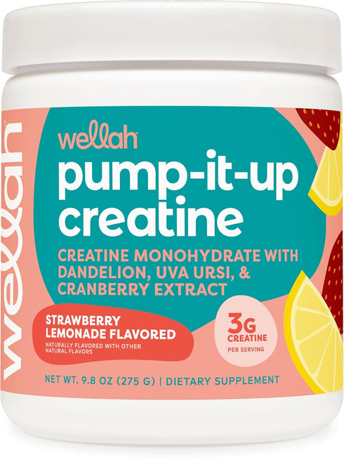 Pump-It-Up Creatine (50 Servings, Strawberry Lemonade) - Creatine Monohydrate with Dandelion & Cranberry