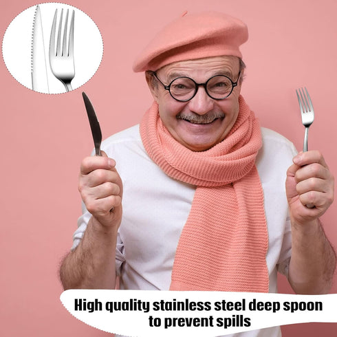 6 Pcs Weighted Utensils for Hand Tremors, Heavy Weight Silverware Set for Adaptive Eating, Spoons for Eating