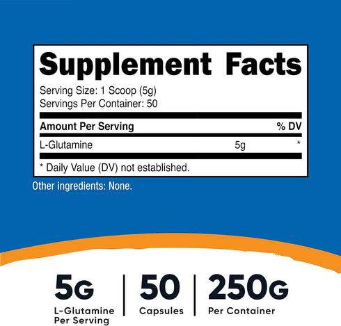 Nutricost L-Glutamine Powder - 250 Grams