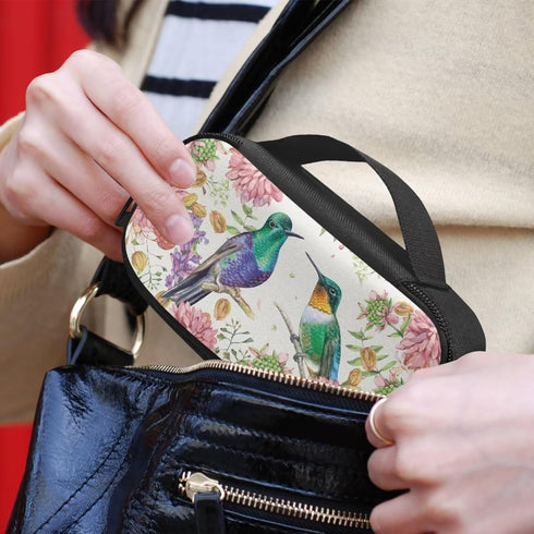 Hummingbird Flowers Insulin Pen Cooler Case Easy to Use Glucose Meter and Diabetic Supplies Organizer Carrying Bag to Store Needles, Infusion Sets, Insulin Syringe, Tester Strips