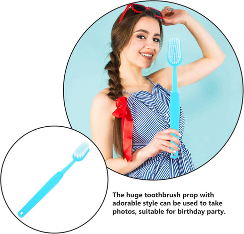ibasenice Giant Toothbrush Prop, Oversized Demonstration Toothbrush for Halloween Party Decor, Sky-blue