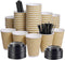 SPRINGPACK Disposable Paper Coffee Cups with Lids, 100 pack 12 oz Ripple Wall