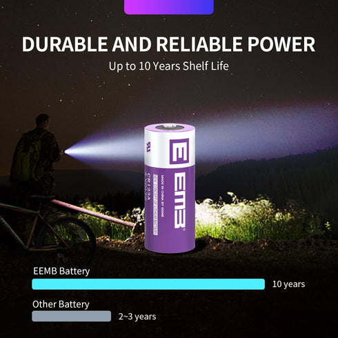 EEMB CR123A 3V Lithium Batteries 4 Pack 1700mAh with High Capacity for Flashlight, Toys, Alarm System