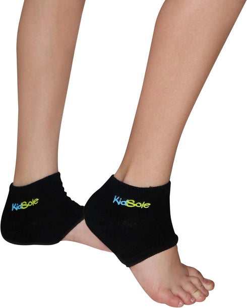 KidSole Gel Heel Strap for Kids with Heel Sensitivity, Plantar Fasciitis (Teenager Sizes 6-8, Black)