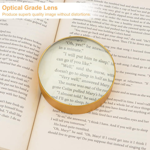 Reading Magnifier Loupe 4X Crystal Magnifying Glass Dome Portable Paperweight Optical Half Ball Lens Desktop Magnifier for Reading Books Map Magazine Newspaper