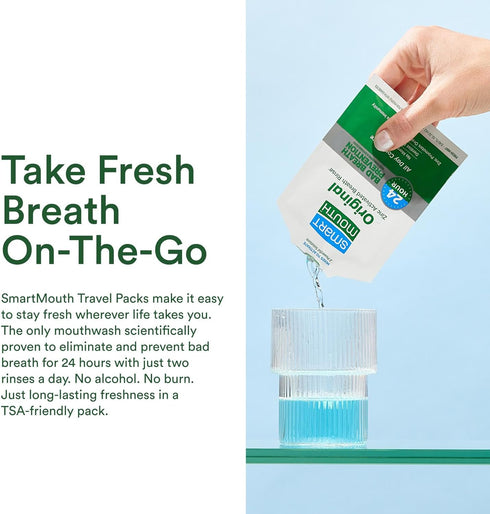 SmartMouth Original Activated Mouthwash - Adult Oral Rinse for Fresh Breath, 24-Hour Bad Breath Relief, Fresh Mint