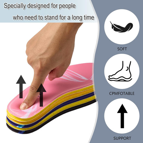 ISQFIQ 8MM Memory Foam Inserts for Women Thin Total Low Profile Design for Foot Pain Relief All Day Comfort Replacement