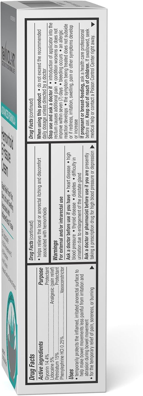 Advanced Hemorrhoid Treatment, 5% Lidocaine + Phenylephrine (Swell) + Glycerin (Protectant) + Aloe + Witch Hazel +