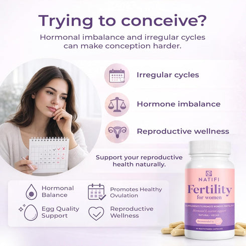 Natifi -60 Conception Fertility Prenatal Vitamins Regulate Cycles, Balance Hormones, Aid Ovulation. Conception