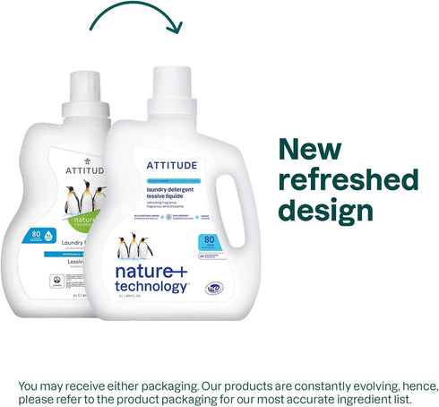 ATTITUDE Liquid Laundry Detergent, EWG Verified Laundry Soap, HE Compatible, Vegan and Plant Based Products, Cruelty-Free, Wildflowers, 80 Loads, 67.6 Fl Oz