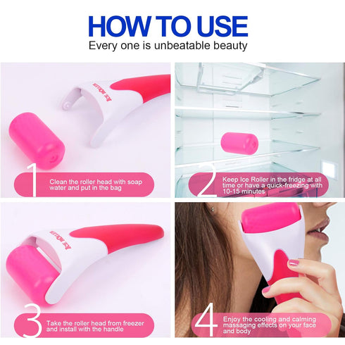 Teenitor Ice Roller for Cold Therapy, Face & Eye Puffiness Relief, Mint Scent, Red