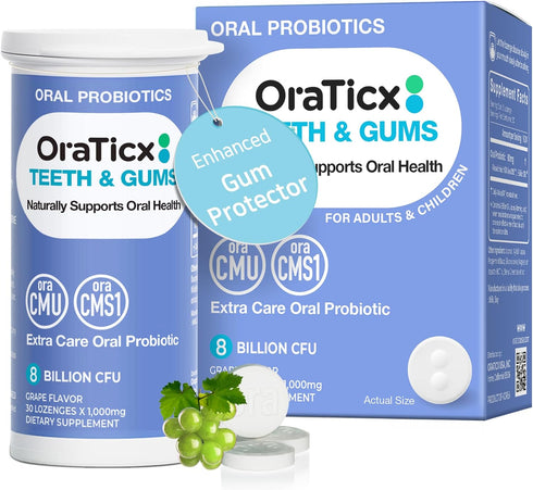 Teeth & Gums Dental Probiotic, Naturally Supports Oral Health, 8 Billion CFU, Grape Flavor, 30 Lozenges