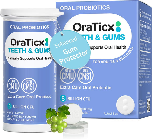 Teeth & Gums Dental Probiotic, Naturally Supports Oral Health, 8 Billion CFU, Grape Flavor, 30 Lozenges