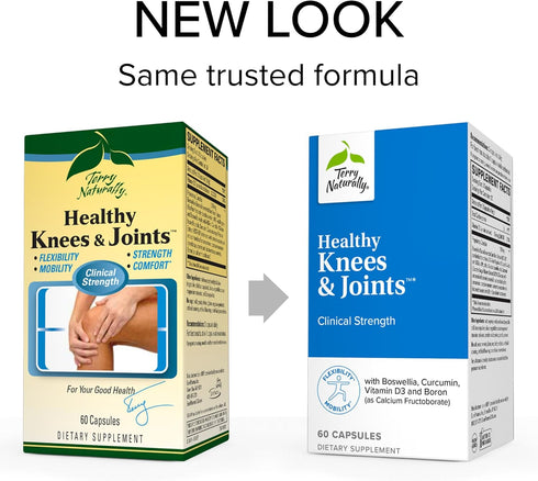 Terry Naturally Healthy Knees & Joints, 60 Capsules for Bone Health & Joint Flexibility