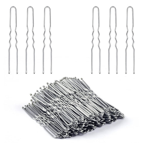 U Shaped Hair Pins - IKOCO 2.4inch Hair Pins for Women with Storage Box, Silver