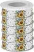 YKZEYK 1/2" 25 Ribbon for Gift Wrapping Sunflowers Flowers White Print Fabric Ribbon Yards, Thick Gift Wrap Ribbons