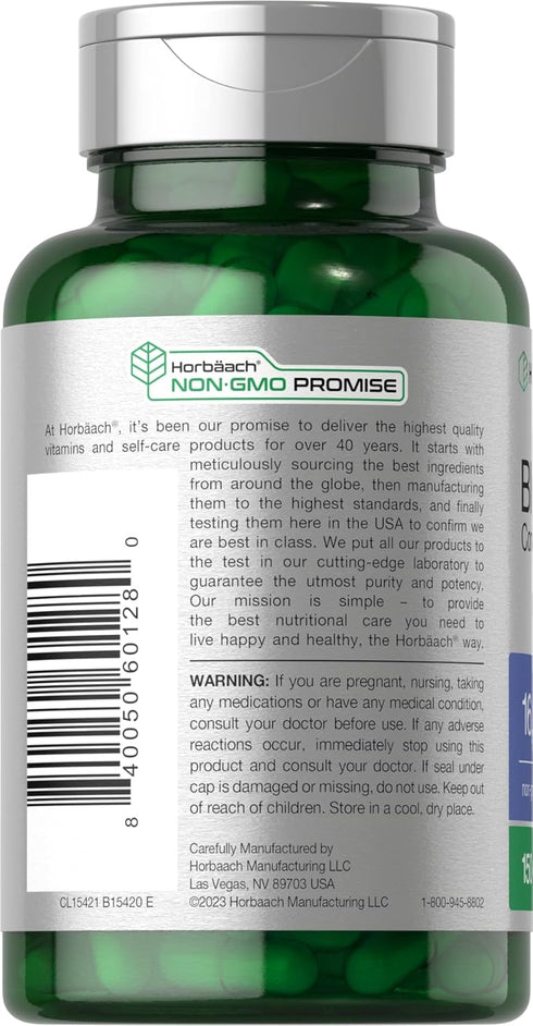 Horbaach Blueberry Extract Supplement, 150 Capsules, Blueberry Concentrate, Non-GMO, Gluten Free