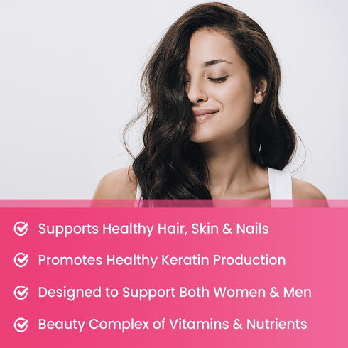 Hair Skin & Nails Gummies | Biotin with Collagen & Keratin | 5000mcg Biotin Beauty Complex | 120 Count for Women & Men