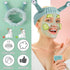 Spa Headband and Wristband Set, Snail Coral Fleece Hair Band for Washing Face, Cute Hair Accessories (Green).