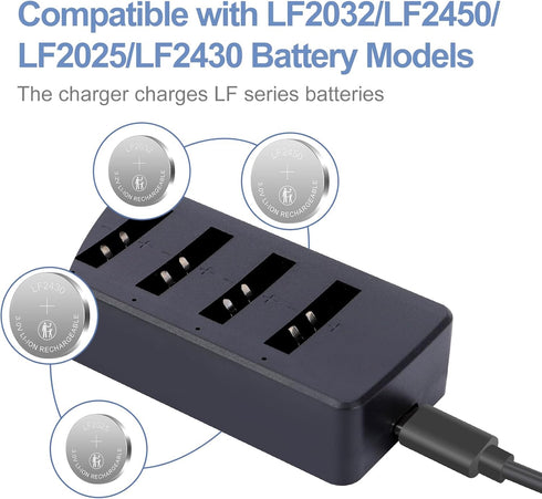 JOXIYECLTL CR2025 3V Batteries(5PCS) Rechargeable Battery with Charger Coin Button Cell Lithium-ion