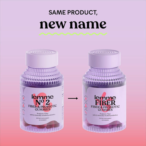 Lemme Gummies 4g (60 Count) Fiber & Probiotic for Adults, Promotes Regularity & Digestive Health, No Sugar Added