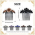 inSowni 6 Pack Luxury Sparkly Glitter Flower Leaf Rhinestone Hair Side Combs, French Twist Slides Hairpins