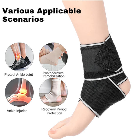 Hpmjz 2 Pcs Ankle Brace for Sprained Ankle, Ankles Support for Women Men Breathable Elastic Arch Support Socks