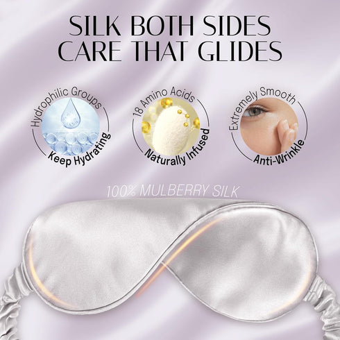OLESILK Silk Sleep Eye Mask Blindfold with Double Layer Filling, Luxury Eye Cover for Women Men with Travel Bag