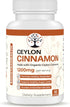 Ceylon Cinnamon Supplement - Certified Organic, Non-GMO, Gluten Free, Supports Healthy Metabolism, 60 Vegan Capsules