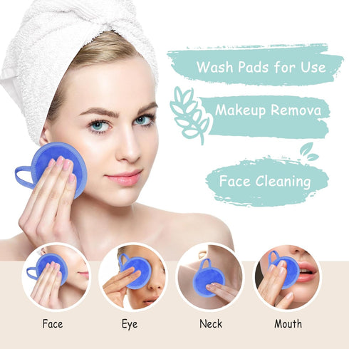 Reusable Makeup Remover Pads, 18 Packs Microfiber Face Cloth with Washable Laundry Bag for Women Gifts