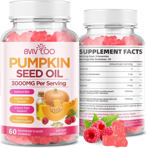 Pumpkin Seed Oil Gummies with Saw Palmetto, Organic Pumpkin Seed Oil Supplement,