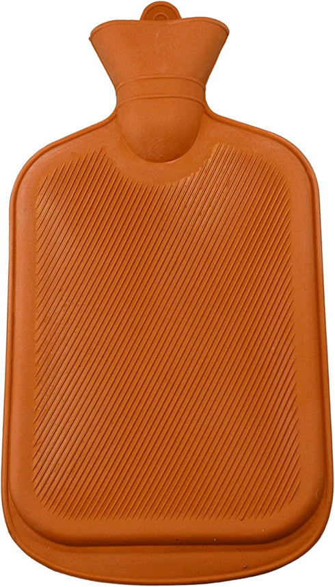 Classic Rubber Hot Water Bottle - Soft Plush Fleece Cover 2000ml for Pain Relief, Multi Hearts
