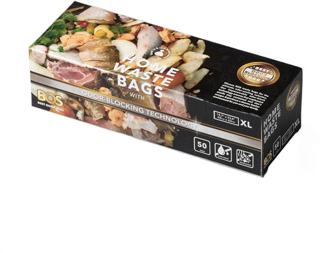 BOS Odor-Sealing Kitchen, Home & Food Small Trash Bags, Disposable Bags, Scent & Smell Free (50 Bags) [Size XL, Color