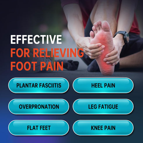 PCSsole Plantar Fasciitis Insoles for Men Women, Heavy Duty High Arch Support Inserts for Flat Feet Pain Relief