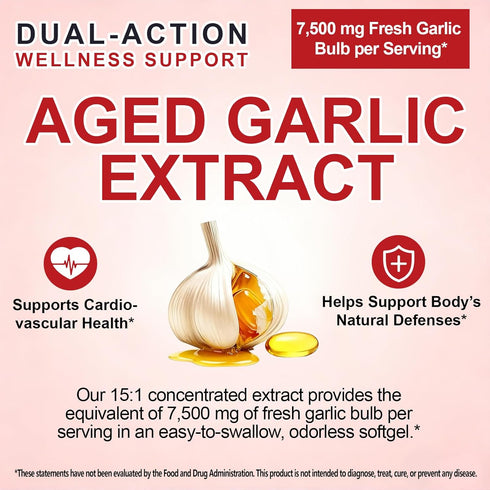 WOJBALMN 2 300 Count 7500mg Immune Years Aged Garlic Extract Capsules Garlic Supplement for Heart & Support Non-GMO