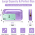 Small Clear Travel Makeup Organizer Bag, Cute Preppy Cosmetic Zipper Pouch for Women, Purple