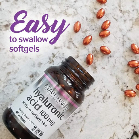 Bluebonnet Nutrition Beautiful Ally Hyaluronic Acid 100mg, 90 Softgels, Non-GMO, Gluten-Free