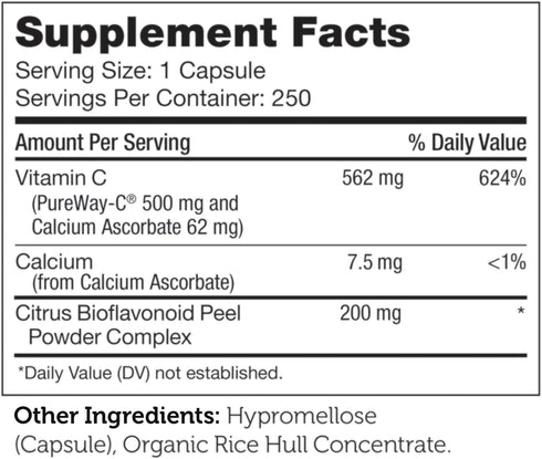 Zahler Vitamin C 500mg, Highly Absorbable PureWay-C, Kosher, 250 Capsules