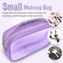 Small Clear Travel Makeup Organizer Bag, Cute Preppy Cosmetic Zipper Pouch for Women, Purple