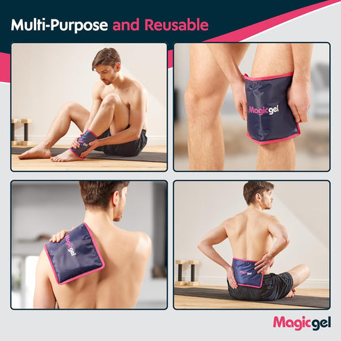 Magic Gel Premium Ice Packs - 2 Pack, Reusable Gel Ice Packs for Icing Injuries, Cold Compress for Reducing Swelling
