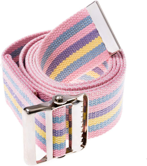 COW&COW Transfer and Gait Belt with Metal Buckle - 2 Inch, 54 Inch, Rainbow, Transfer Aid for Caregiver Nurse
