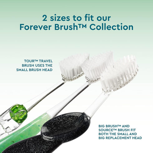 RADIUS Toothbrush Replacement Brush Heads - 2-Count, Soft Big Head for Gum Health