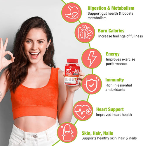 Powerific Gummies, GLP-1 Gummies 2000mg B12, (2 Packs) Apple Cider Vinegar Support Keto ACV Max Strength Apple Cider