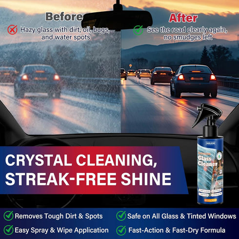 SHIELDOM Pack 2 Car Glass Cleaner & Water Repellenet, Windshield Rain Repellent Streak-Free Water Spot Remover