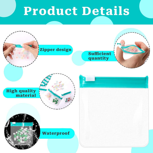 Sliverdew 12 PCS Zippered Reusable Pill Storage Pouch Bags - Clear Plastic Pill Bags with Slide Lock for Small Items