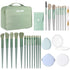 28 Pcs Women Makeup Set with Makeup Bag, Premium Synthetic Brushes and Mirror for Travel (Sage Green)